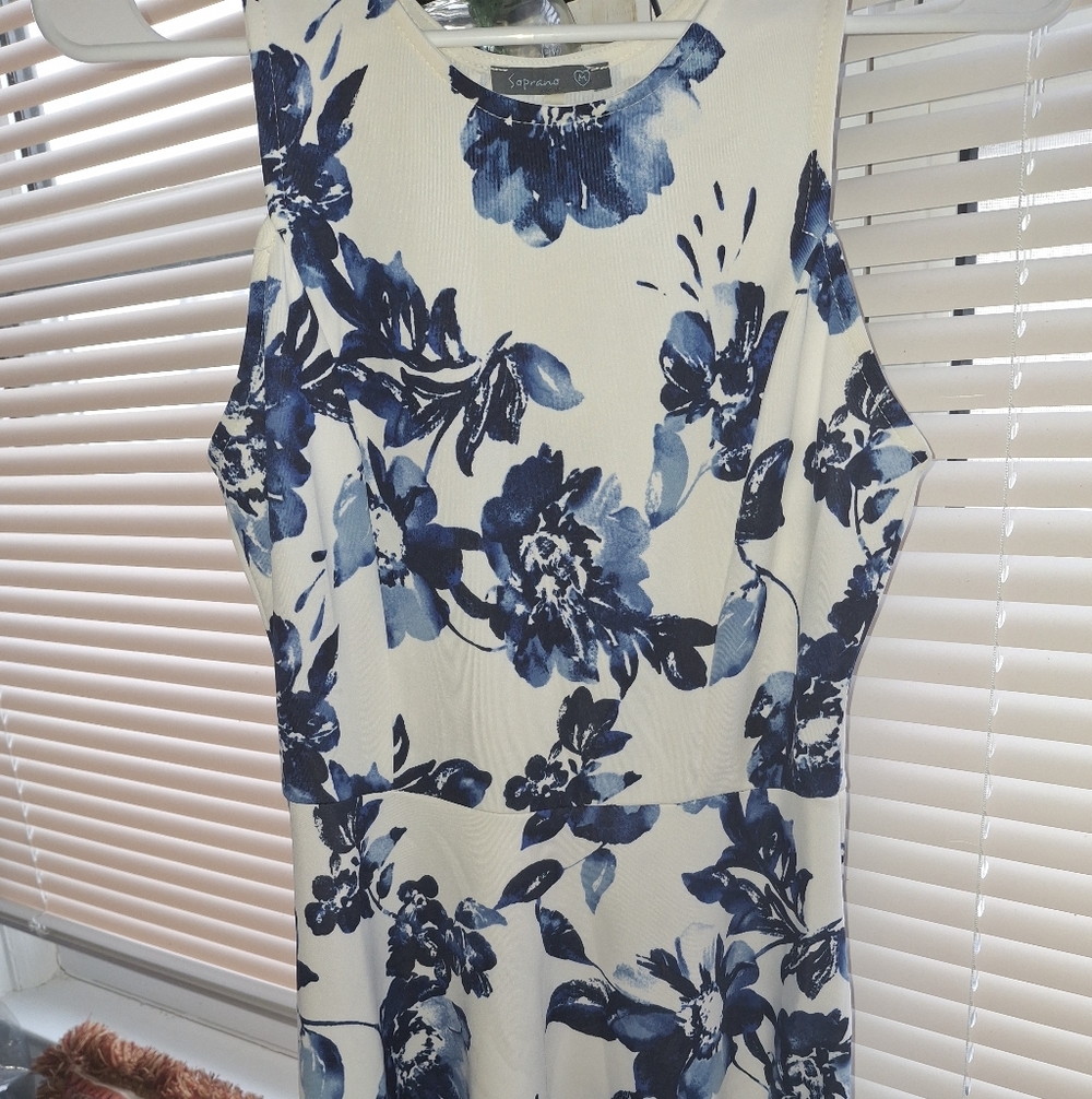 Soprano Blue Floral Mini Dress